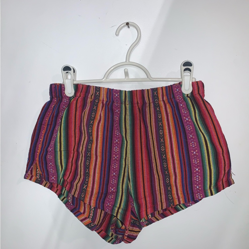 Forever 21 Colorful Striped High Waist Shorts